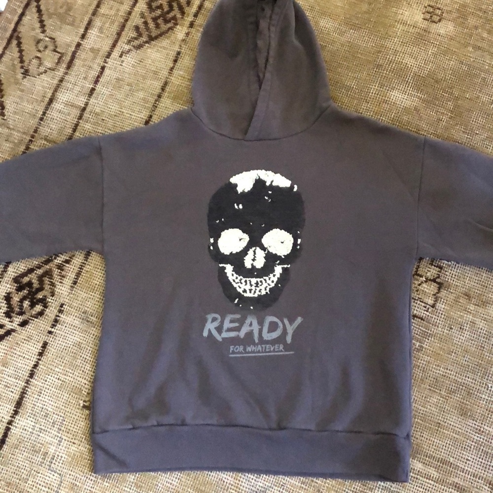 Boys Zara Skull Sequined Hoodie size 11/12